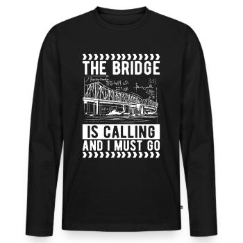 Ingénieur des ponts Construction de ponts - T-shirt manches longues Premium bio Homme - noir - Devant - Nico (187cm)