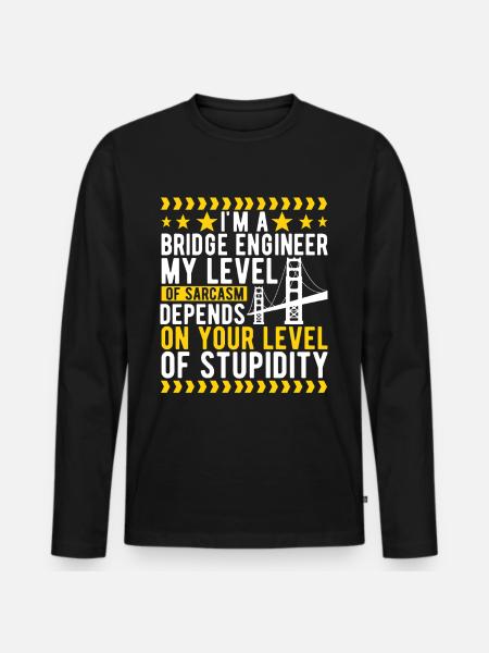Bridge Engineer Bridge Construction - Men's Premium Organic Long Sleeve Shirt - black