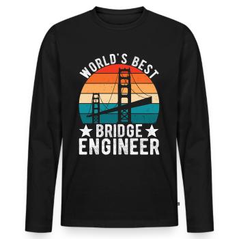 Ingénieur des ponts Construction de ponts - T-shirt manches longues Premium bio Homme - noir - Devant - Nico (187cm)
