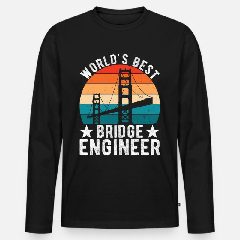 Bridge Engineer Bridge Construction - Men's Premium Organic Long Sleeve Shirt - black