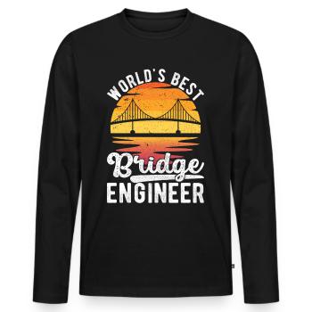 Ingénieur des ponts Construction de ponts - T-shirt manches longues Premium bio Homme - noir - Devant - Nico (187cm)