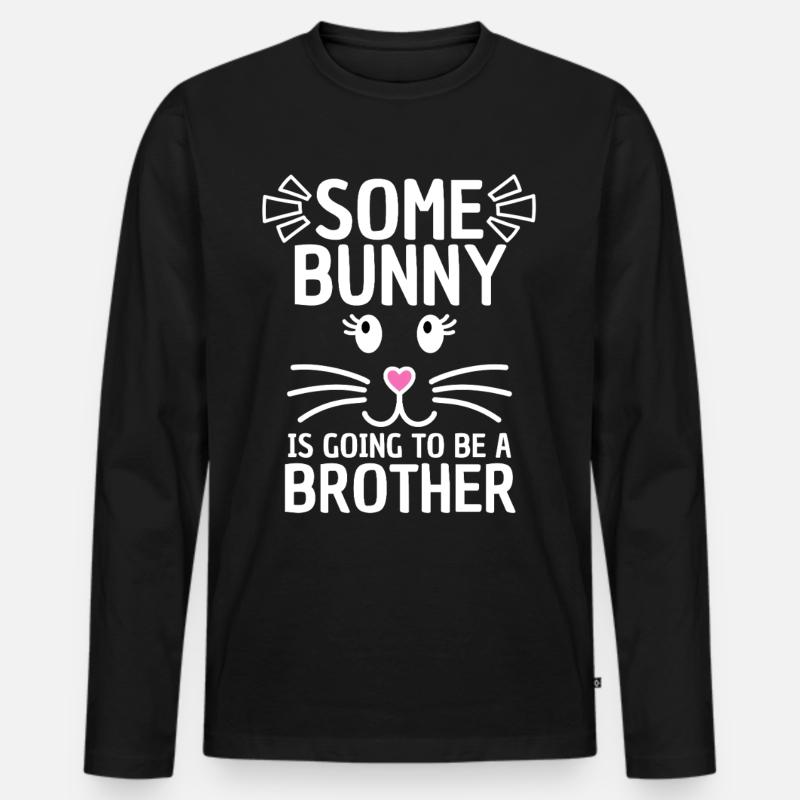 Funny Easter Saying Brother Easter - Men's Premium Organic Long Sleeve Shirt - black