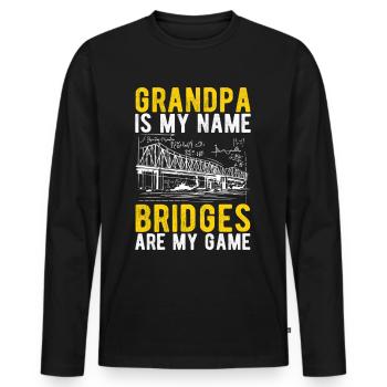 Ingénieur des ponts Construction de ponts - T-shirt manches longues Premium bio Homme - noir - Devant - Nico (187cm)