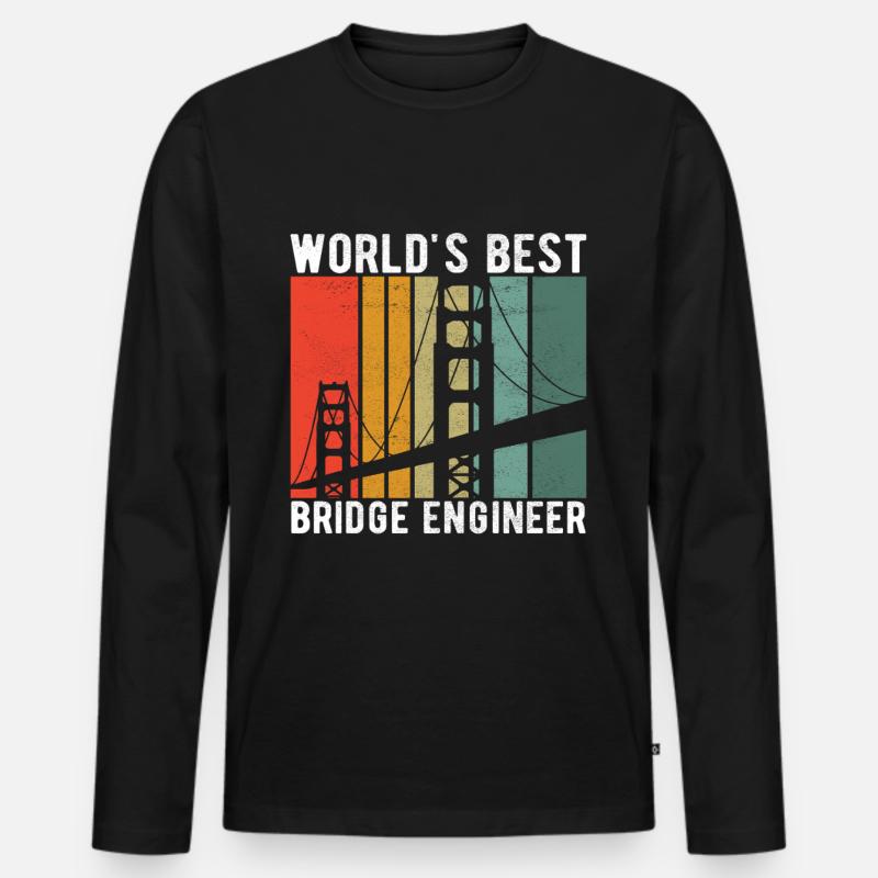 Bridge Engineer Bridge Construction - Men's Premium Organic Long Sleeve Shirt - black