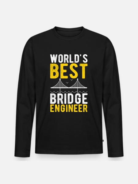 Bridge Engineer Bridge Construction - Men's Premium Organic Long Sleeve Shirt - black