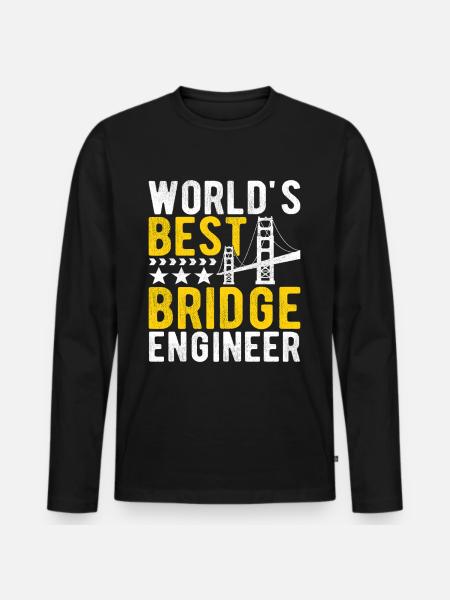 Bridge Engineer Bridge Construction - Men's Premium Organic Long Sleeve Shirt - black
