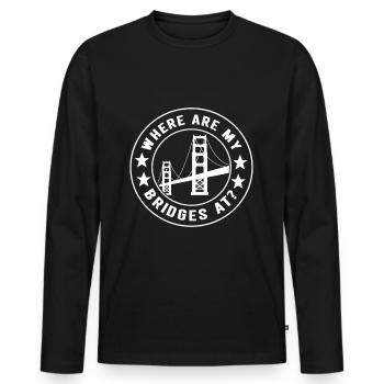 Ingénieur des ponts Construction de ponts - T-shirt manches longues Premium bio Homme - noir - Devant - Nico (187cm)