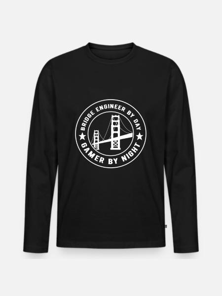 Bridge Engineer Bridge Construction - Men's Premium Organic Long Sleeve Shirt - black
