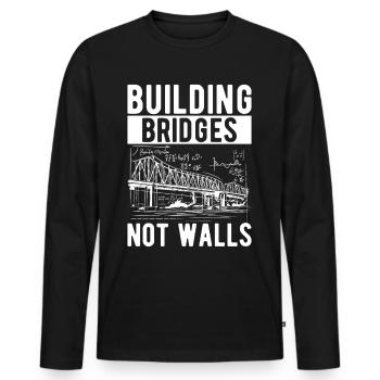 Ingénieur des ponts Construction de ponts - T-shirt manches longues Premium bio Homme - noir - Devant - Nico (187cm)