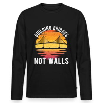 Ingénieur des ponts Construction de ponts - T-shirt manches longues Premium bio Homme - noir - Devant - Nico (187cm)