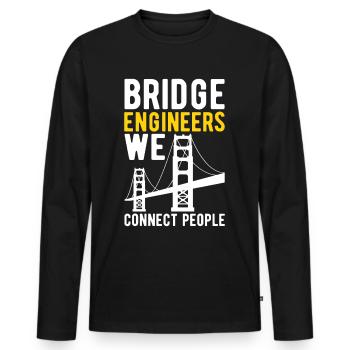 Ingénieur des ponts Construction de ponts - T-shirt manches longues Premium bio Homme - noir - Devant - Nico (187cm)