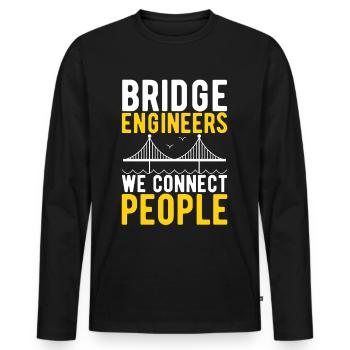 Ingénieur des ponts Construction de ponts - T-shirt manches longues Premium bio Homme - noir - Devant - Nico (187cm)