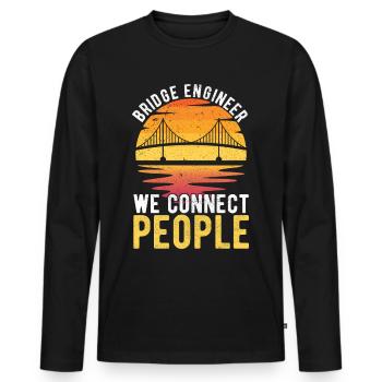 Ingénieur des ponts Construction de ponts - T-shirt manches longues Premium bio Homme - noir - Devant - Nico (187cm)