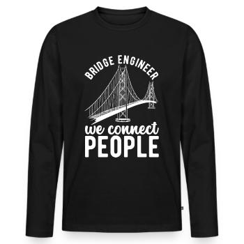 Ingénieur des ponts Construction de ponts - T-shirt manches longues Premium bio Homme - noir - Devant - Nico (187cm)
