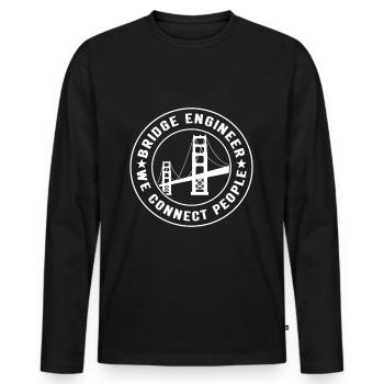 Ingénieur des ponts Construction de ponts - T-shirt manches longues Premium bio Homme - noir - Devant - Nico (187cm)