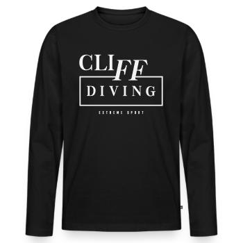 Sports extrêmes : Plongée de falaise - T-shirt manches longues Premium bio Homme - noir - Devant - Nico (187cm)