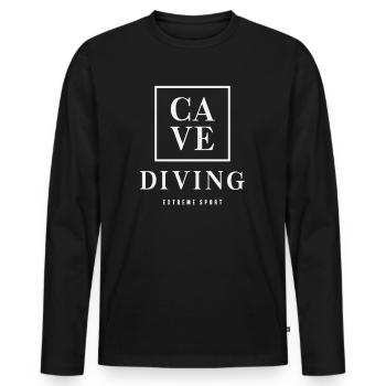 Extremsport Höhlentauchen - Männer Premium Bio Langarmshirt - Schwarz - Vorne - Nico (187cm)