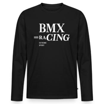 Extremsport BMX Rennen - Männer Premium Bio Langarmshirt - Schwarz - Vorne - Nico (187cm)