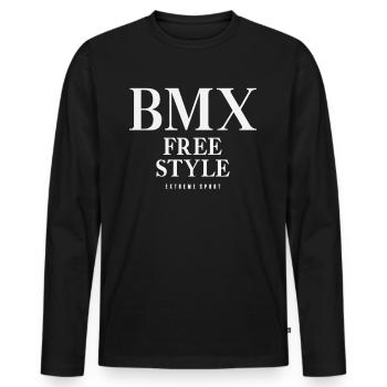 Extremsport BMX Freestyle - Männer Premium Bio Langarmshirt - Schwarz - Vorne - Nico (187cm)