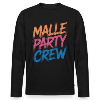 Malle Party Crew - T-shirt manches longues Premium bio Homme - noir - Devant - Nico (187cm)