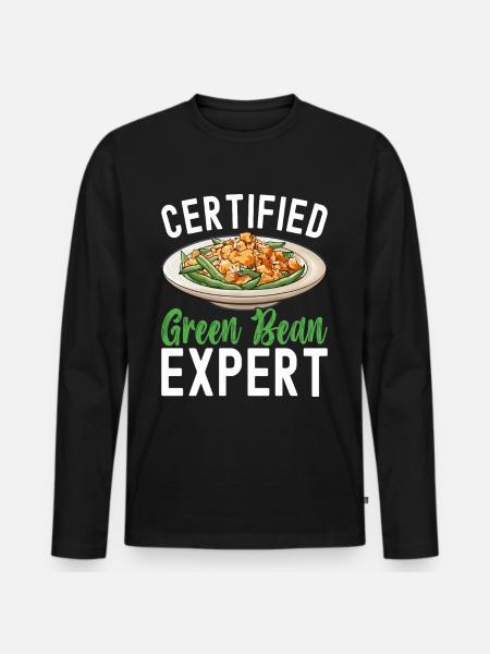 Green Bean Casserole - Men's Premium Organic Long Sleeve Shirt - black