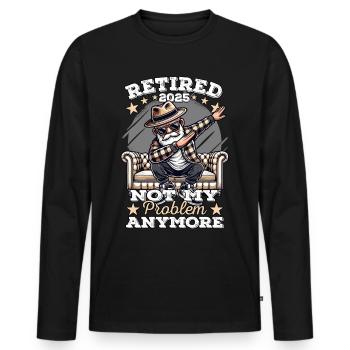Pensioner 2025, Retirement Man, Retirement, Legend - Men's Premium Organic Long Sleeve Shirt - black - Front - Nico (187cm)
