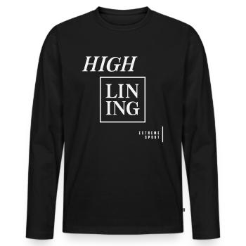 Extremsport Highlining - Männer Premium Bio Langarmshirt - Schwarz - Vorne - Nico (187cm)