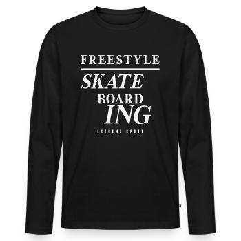 Extremsport Freestyle Skateboarding - Männer Premium Bio Langarmshirt - Schwarz - Vorne - Nico (187cm)