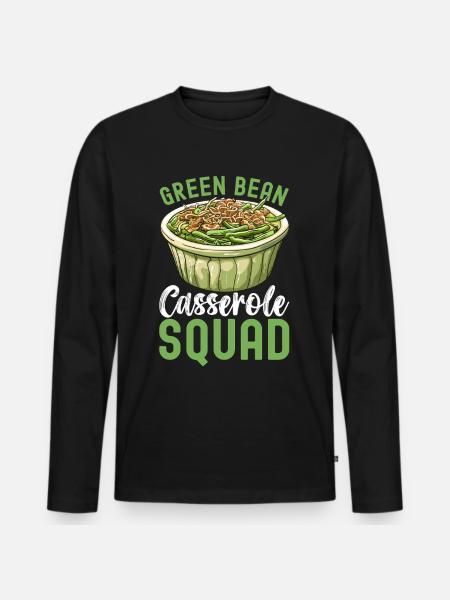 Casserole de haricots verts - T-shirt manches longues Premium bio Homme - noir
