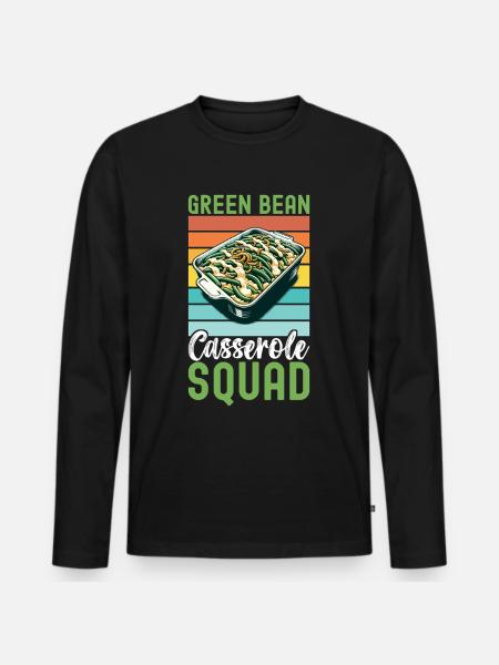 Green Bean Casserole - Men's Premium Organic Long Sleeve Shirt - black