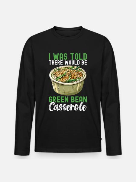 Green Bean Casserole - Men's Premium Organic Long Sleeve Shirt - black