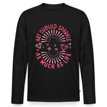 Diamond Painting Artist Art Should Sparkle Diamond - Männer Premium Bio Langarmshirt - Schwarz - Vorne - Nico (187cm)