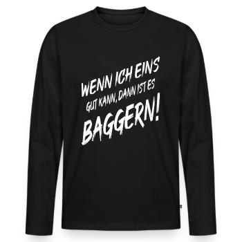 Conducteur d’excavatrice Je peux en creuser un - T-shirt manches longues Premium bio Homme - noir - Devant - Nico (187cm)
