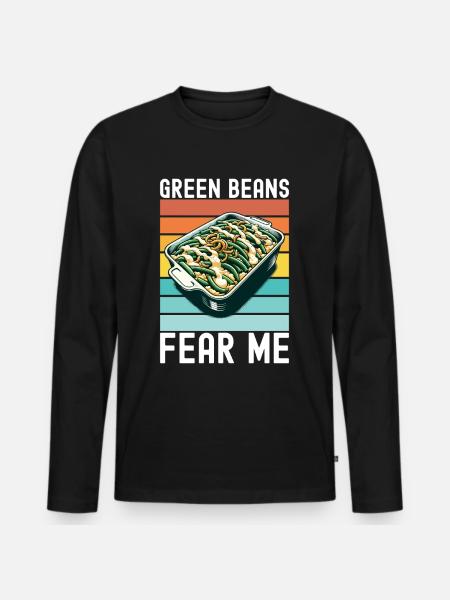 Green Bean Casserole - Men's Premium Organic Long Sleeve Shirt - black