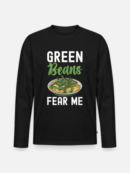 Green Bean Casserole - Men's Premium Organic Long Sleeve Shirt - black