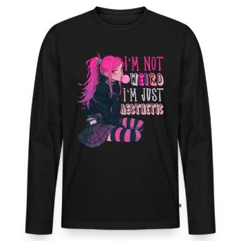 I'm Not Weird Yami Kawaii Anime Girl Goth Gift - Men's Premium Organic Long Sleeve Shirt - black - Front - Nico (187cm)