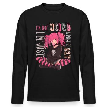 Juste Pièce D’art Anime Fille Pastel Goth Cadeau - T-shirt manches longues Premium bio Homme - noir - Devant - Nico (187cm)