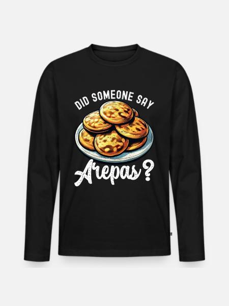 Arepas vénézuélienne - T-shirt manches longues Premium bio Homme - noir