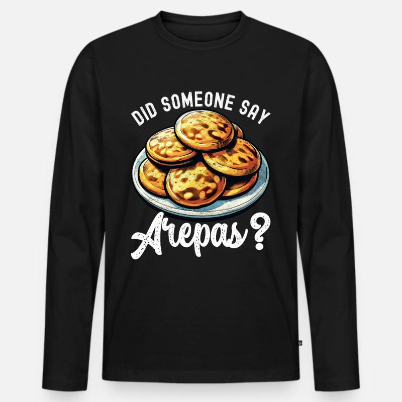 Venezolanische Arepas - Männer Premium Bio Langarmshirt - Schwarz