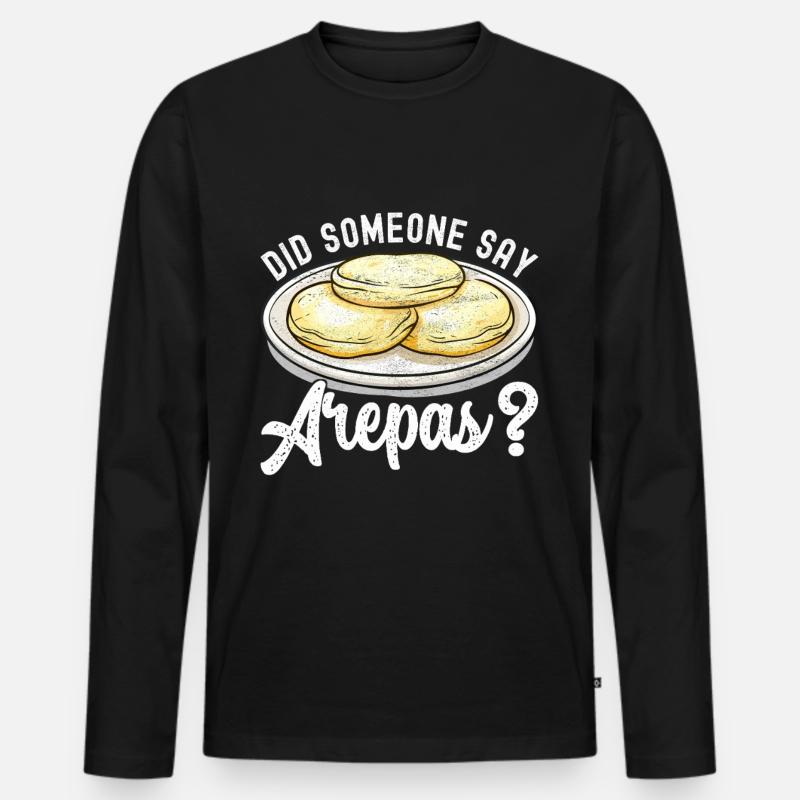 Venezolanische Arepas - Männer Premium Bio Langarmshirt - Schwarz
