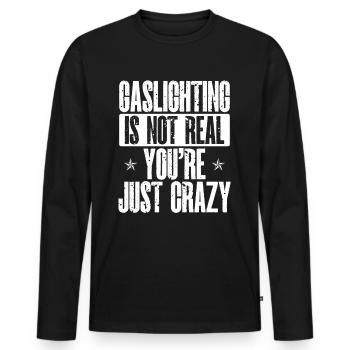 Allume-gaz - T-shirt manches longues Premium bio Homme - noir - Devant - Nico (187cm)