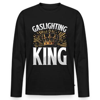Allume-gaz - T-shirt manches longues Premium bio Homme - noir - Devant - Nico (187cm)