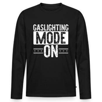 Allume-gaz - T-shirt manches longues Premium bio Homme - noir - Devant - Nico (187cm)
