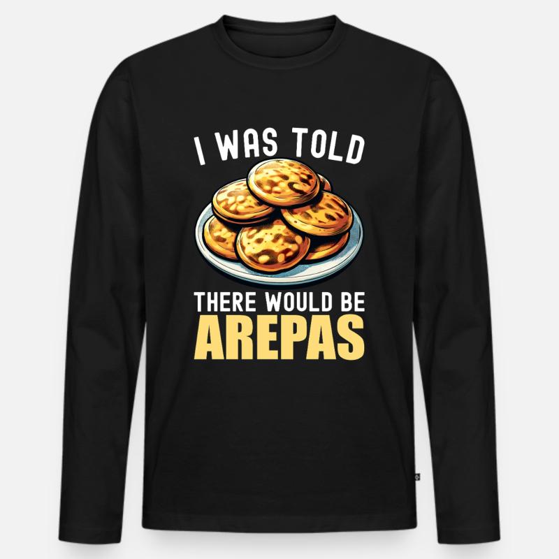 Venezolanische Arepas - Männer Premium Bio Langarmshirt - Schwarz