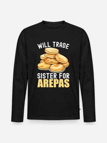 Venezuelan Arepas - Men's Premium Organic Long Sleeve Shirt - black