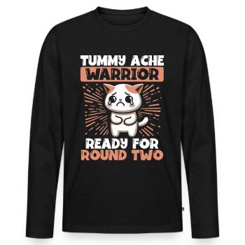 Stomach Pain Survivor Stomach Pain - Men's Premium Organic Long Sleeve Shirt - black - Front - Nico (187cm)