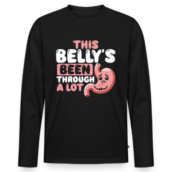 Stomach Pain Survivor Stomach Pain - Men's Premium Organic Long Sleeve Shirt - black - Front - Nico (187cm)