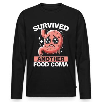 Stomach Pain Survivor Stomach Pain - Men's Premium Organic Long Sleeve Shirt - black - Front - Nico (187cm)