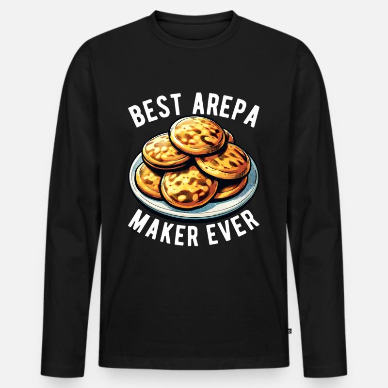 Venezolanische Arepas - Männer Premium Bio Langarmshirt - Schwarz