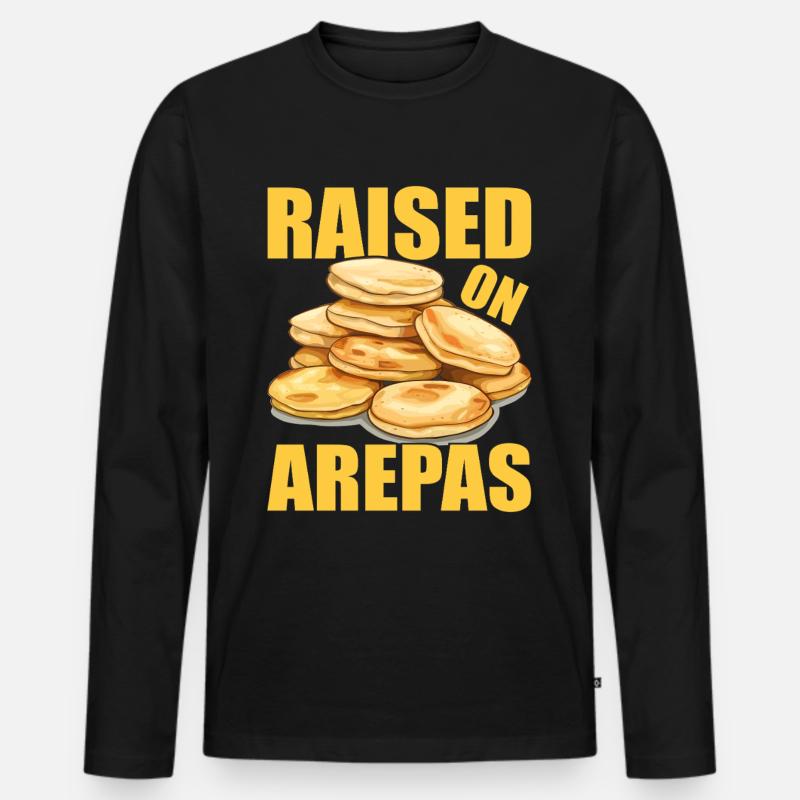 Venezolanische Arepas - Männer Premium Bio Langarmshirt - Schwarz